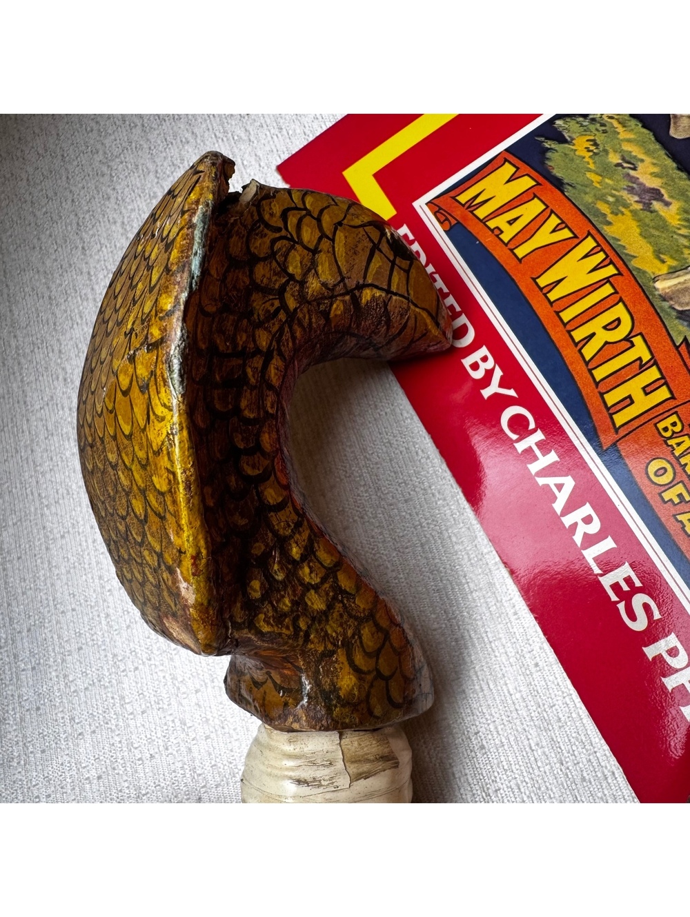 Authentic Ringling Bros Barnum Bailey Cobra Handle Lion Tamer Circus Whip - Picture 6 of 15